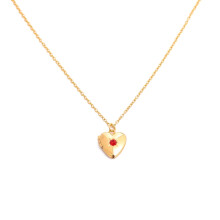 Heart Locket Necklace Photo Pendant Chain Necklace Metal Texture Neck Jewelry for Memory Preservation
