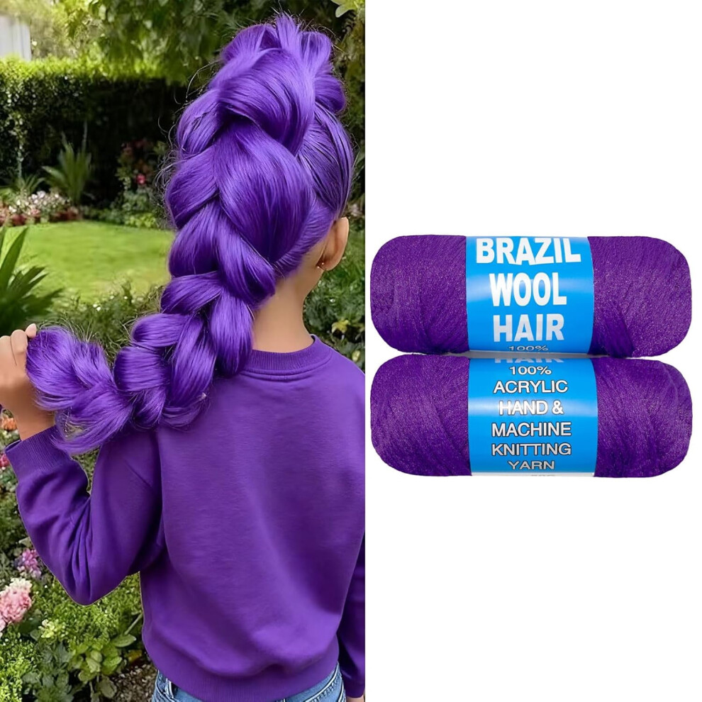 Unisex Brazilian Wool Acrylic Yarn For Crochet Hair, Braids & Faux Locs Â Soft Synthetic Hair Extension