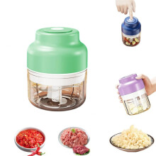 Mini Garlic Chopper 2025 Rechargeable Cordless Food Chopper 350ml Electric Vegetable Grinder for Onion Nuts Meat 4.92 Inch,Green