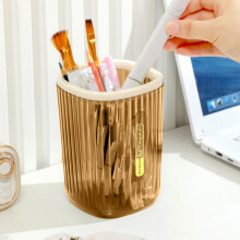 AuroraX Orange Small Trash Can with Removable Liner Ring 1.5L Translucent Wastebasket Round Art Deco Plastic Trash Bin