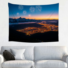 Winter Festival Landscape Wall Art Snowy Mountains