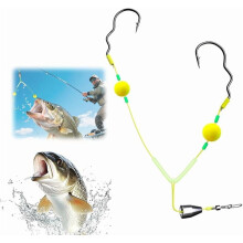 Double Hook Reverse Bottom Rig for Fishing, Reversible Saltwater/Catfish Hook, No-Miss Hookset Tech – Compatible with Predatory Fish in Cover