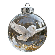 Hummingbird Christmas Ornament, Acrylic Cute Birds Christmas Glass Bauble Collection for Xmas Tree Memorial Gift, Family Holiday Decor