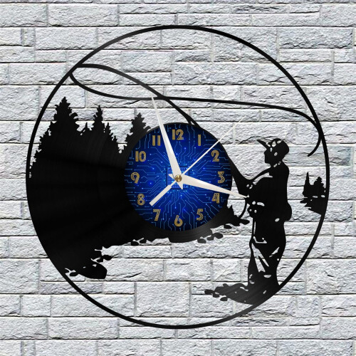 Ρολόι τοίχου Fishing8Vinyl με δίσκο για διακόσμηση κουζίνας, δώρο για τον αγαπημένο σας, 2