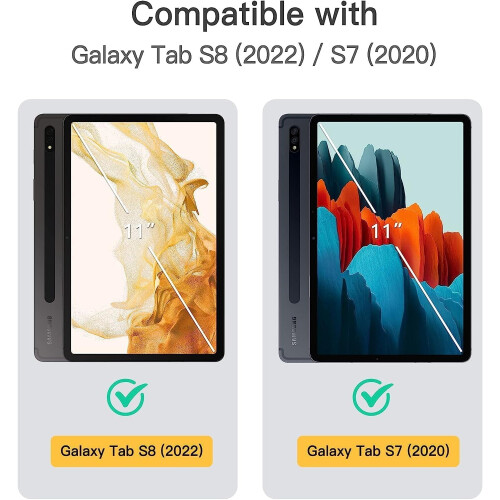 Capa com teclado fino compatível com Samsung Galaxy Tab S8/S7 de 11 polegadas, removível, com touchpad integrado e suporte para caneta. 1