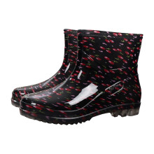 Willtoo Women's Waterproof Rain Boots Red Mid-Calf Non-Slip