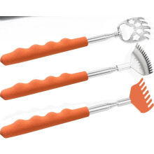 3-Pack Portable Telescoping Back Scratcher with Rubber Handles, Extendable Massager Tool in Gift Box – Stocking Stuffer for All Ages