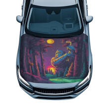 Easy-Install Passion Gorilla Golfer Car Hood Cover – Washable, Stretch Polyester, Compatible with Most Cars