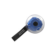 Folding Telescopic Disc Shopping Bag, Portable Storage Tote with Belt Loop, Compact Round Design, Blue