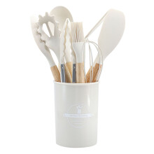 12-Piece Non-Stick Pan Safe Kitchen Utensil Set with Wooden Handles, Heat Resistant Cooking Tools for Baking and Frying