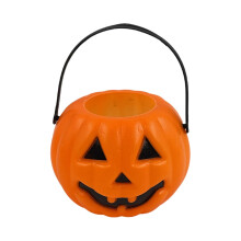 6" Halloween Trick or Treat Bucket – 3D Jack O'Lantern Candy Basket with Handle, Pumpkin Pail Cauldron Decor
