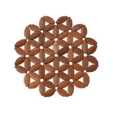 Wooden Insulation Pads For Dining Plates And Hot Pots Heat Resistant And Easy To Clean 22X22X0 6Cm Size