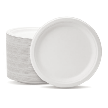 Confezione da 50 piatti di carta da 25 cm (10 pollici), monouso, biodegradabili, resistenti, realizzati in fibre naturali di canna da zucchero,