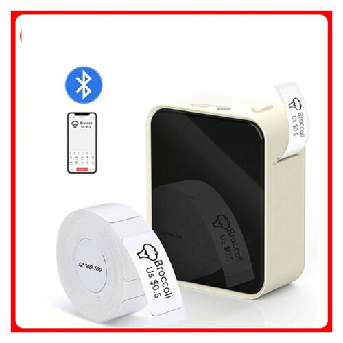 Mini draagbare thermische printer met draadloze Bluetooth-labelmaker voor thuis en op kantoor. 1