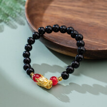 Dragon Beaded Charm Bracelet with Crystal Pi Yao Pendant 1