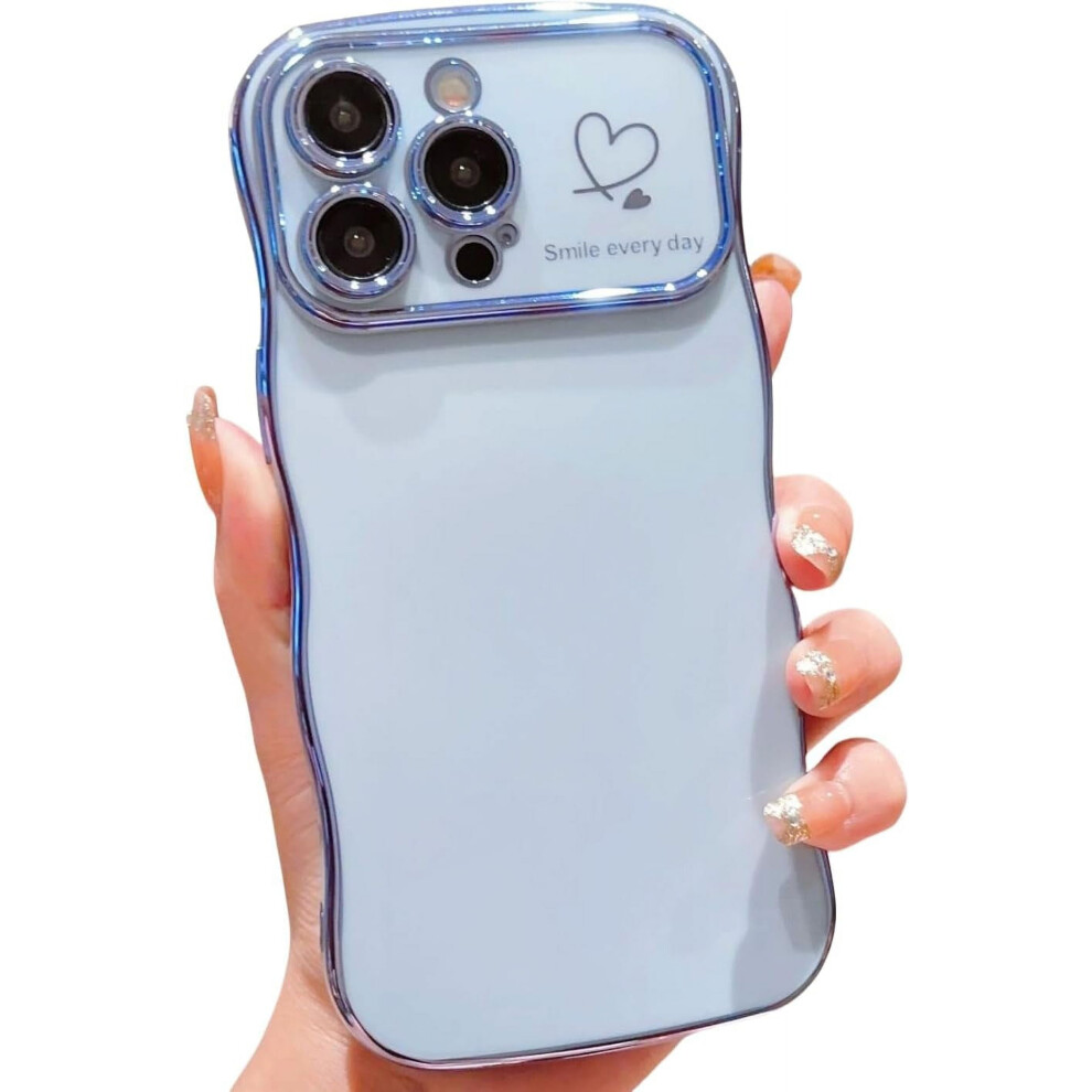 Cute Wave Frame Iphone 11 Pro Case For WomenâLove Heart Pattern, Raised Camera Protection, Shockproof, Luxury Plating, Compatible With Iphone 11 Pro 9165521750788