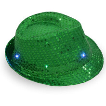 KARLSITEK Fedora-hattu Jazz-hattu Lippis Tanssihattu Kimaltelevilla Paljeteilla Vilkkuva LED-hattu Juhlahattuun Pukeutumiseen Asuasusteet