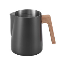 Pichet Ă lait en acier inoxydable avec manche en bois 304
