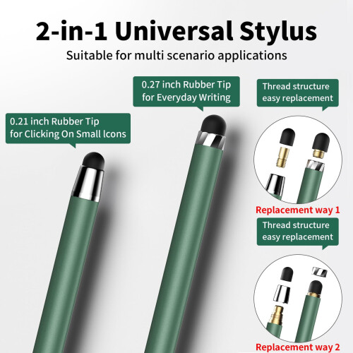 10 penne stilo 2 in 1 per iPad, iPhone e tablet Android – Alta sensibilità, precisione, compatibile con iPad, iPhone, Android – Include 20 1