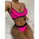 Conjunto de bikini azul para mujer, estilo tanga, patchwork y efecto push-up. 1