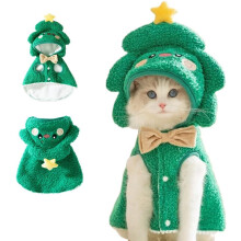 Weihnachtsmantel für Hunde mit D-Ring für Kleintiere