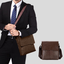 Messenger Bag für Herren – Umhängetasche, lässig-eleganter Streetstyle, mehrere Fächer, strapazierfähiges PU, geeignet für Arbeit, Reisen und