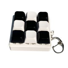 Klávesnice s přívěskem na klíče, hračka, přenosná klávesnice, odbourávač stresu, černá bílá klávesnice, fidget toy9clicker,