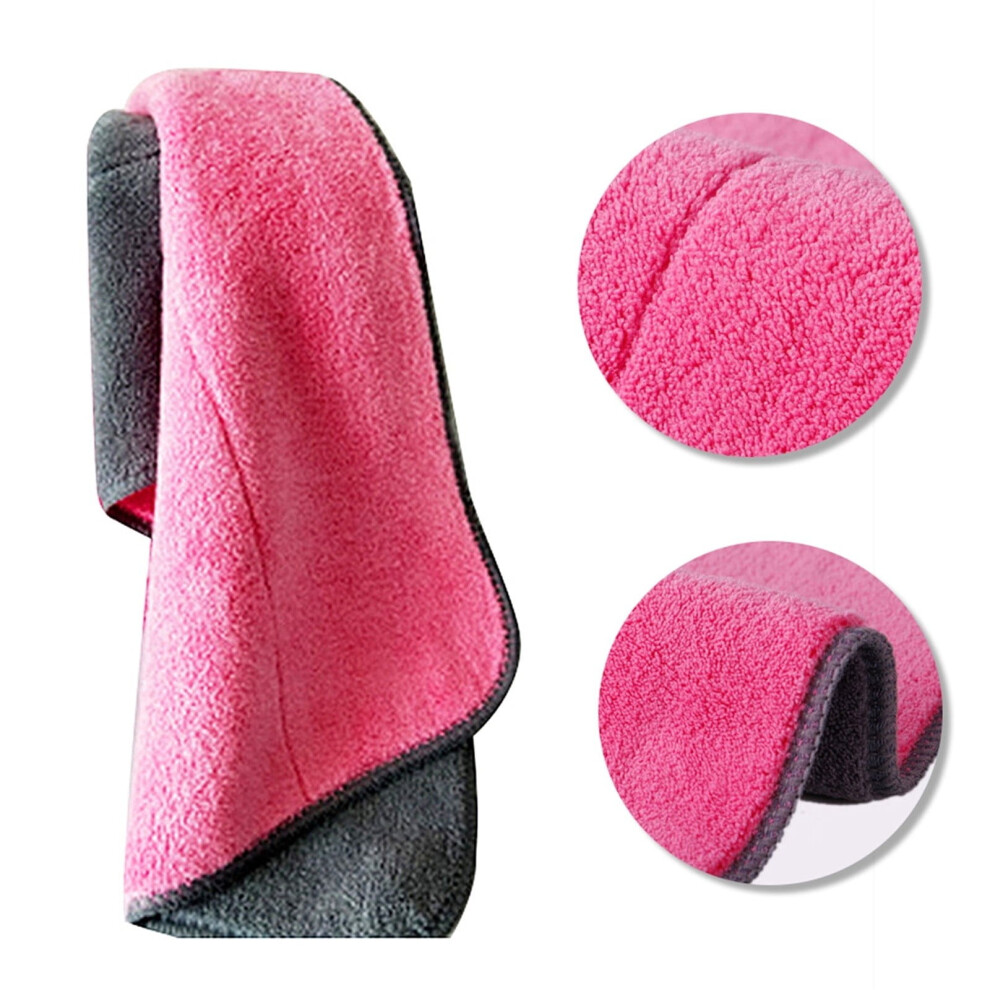 Microfiber Cleaning Cloths Â Soft, Highly Absorbent, Lint-Free, Streak-Free For Kitchen, Car, Windows; Hanging Loop; (1Pc) Pink 9405492378926