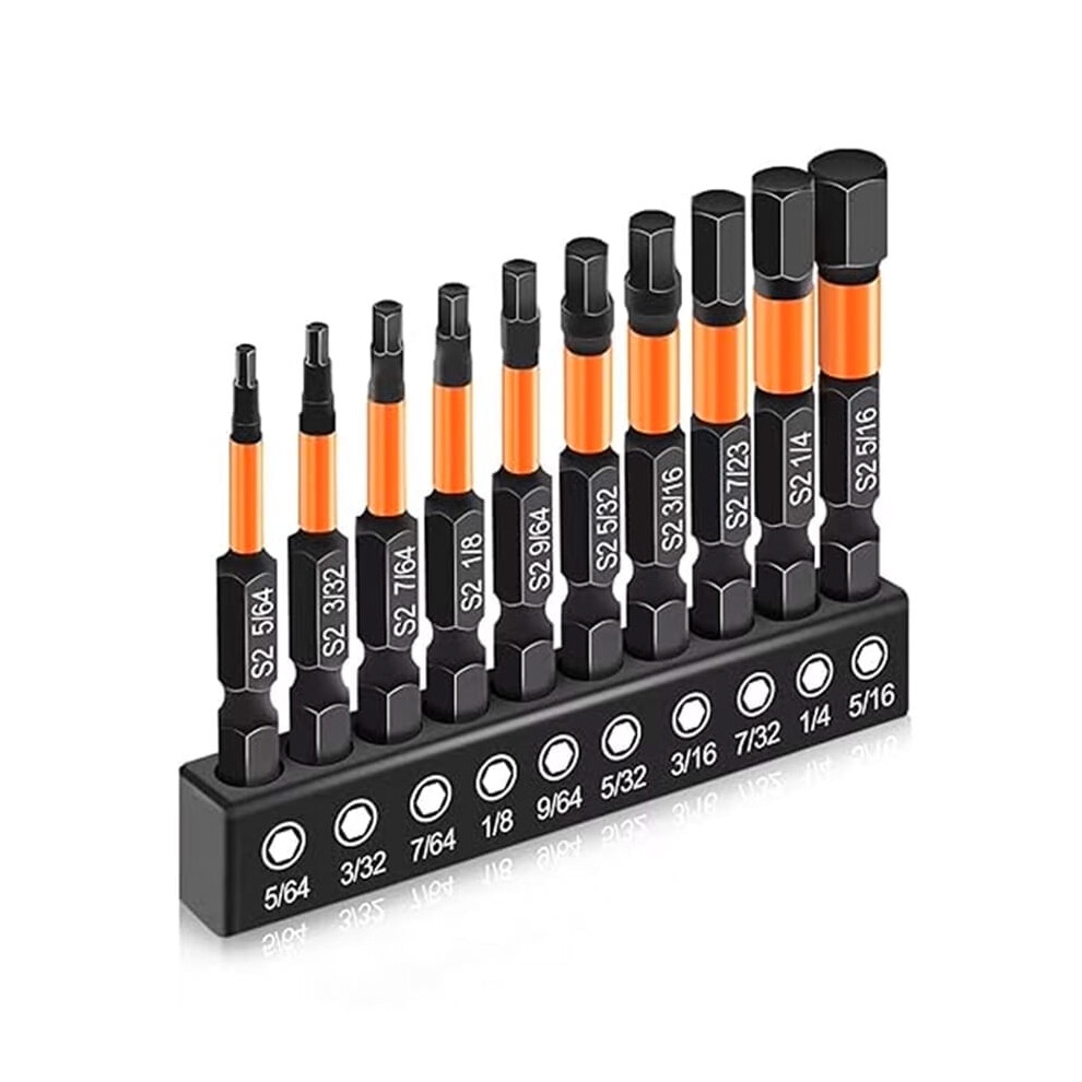 10Pcs Impact Hex Head Wrench Drill Bit Set Metric S2 Steel 9405492375635