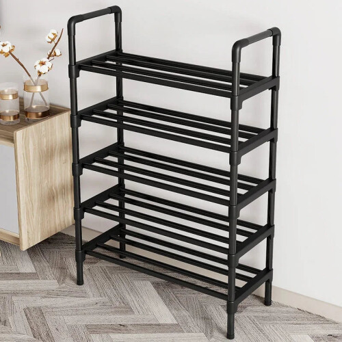 Simple Shoe Rack – Space-Saving Black Shoe Shelf(5Layers) 1