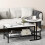 2x Nesting Coffee Table Set - White Faux Marble Top 3