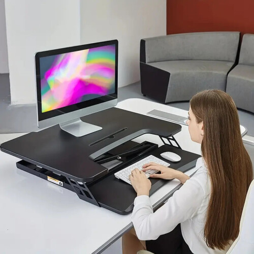 Foldable Standing Automatic Lifting Computer Table Desk 2