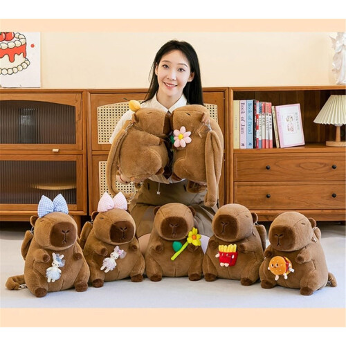 Zaino di peluche capibara da 35 cm COLORE 1 2
