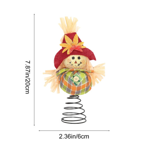Scarecrow Tree Topper Fall Decoration Orange Plastic 2