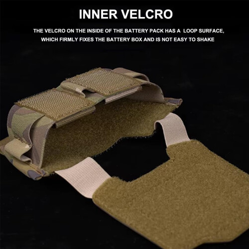 Tactical Helmet Battery Pouch Green Camo 2