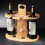 Elegance Elevated: Wooden Tabletop Wine Rack with High-Legged Cup Inverted Cup Design 2