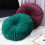 Faux Velvet Round Pleated Throw Pillow with Center Button 8