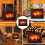 Decorative Fireplace Lantern LED Flame Black 7