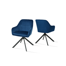 (Prussian Blue, Set of 2) Goeurvant Swivel Dining Chairs