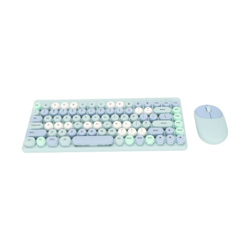 Ergonomic Design Wireless Keyboard And Mouse, Multimedia Hot Keys, Retro Typewriter Inspired Keycaps, Automatic Power Saving Mode, Stable Connections 1