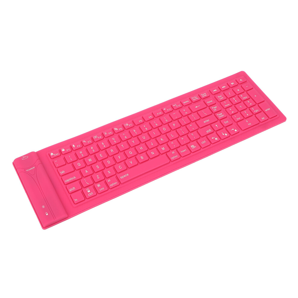 Foldable Silicone Keyboard 108 Keys Waterproof With 10M Bt Range Pink 9441389935643
