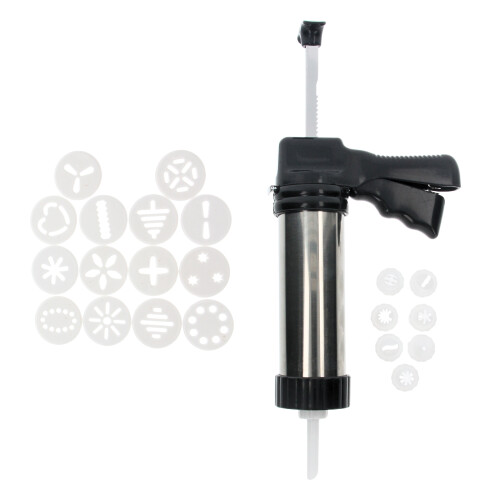 Cookie Press Gun Biscuit Maker 24pc Stainless Steel Icing Decorating Set