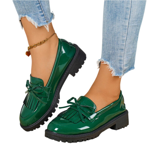 Γυναικεία Loafers με φιόγκο Willtoo, Μονόχρωμα Slip-Ons για καθημερινή χρήση, γραφείο και 2