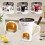 Ceramic Chocolate Fondue Cup with Forks Brown 2