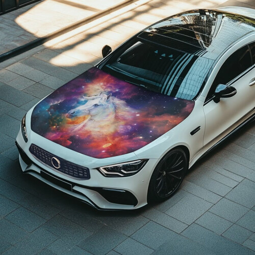 Κάλυμμα καπό αυτοκινήτου Galaxy Horse – Προστασία από ύφασμα για όλες τις εποχές, 2
