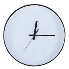 Battery Operated Wall Clock, Modern Design With Classic Black Steel Rim, Easy To Read Dial For Clarity, Suitable For Kitchen, Living Room, And Office