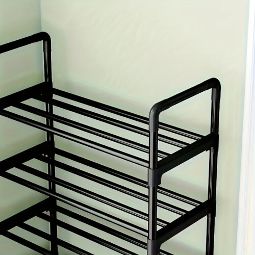 4-Tier Black Metal Shoe Rack Organizer 1