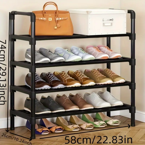 4-Tier Black Metal Shoe Rack Organizer 2
