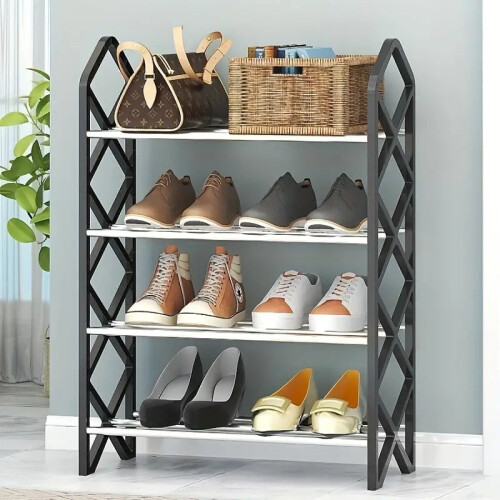 (White) Elegance meets organization with this innovative dustproof shoe rack 1