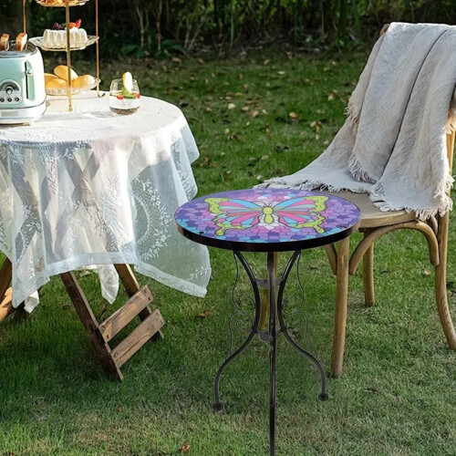 Handcrafted Mosaic Mini Glass Side Table 1